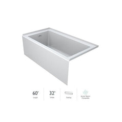 Linea 6032 Skirted Soaking Bathtub | White – Left Drain - NO Warranty included, Factory Warranty Voided