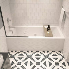 LNS 6632 LH NJ SKT W Bathtub Linea White 6632 Skirted Soaking NO Warranty included, Factory Warranty Voided