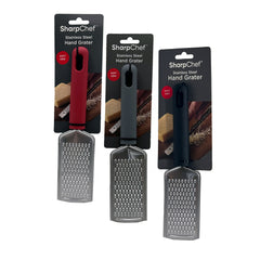 SharpChef Soft Grip Hand Grater - Black(8), Red(8), Grey(8)