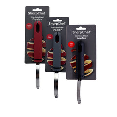 SharpChef Soft Grip Peeler - Black(8), Red(8), Grey(8)