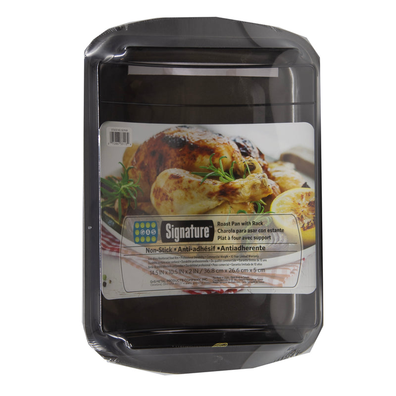 Load image into Gallery viewer, Signature Non Stick Roast Pan With Rack 14 in x 10.5 in x 2 in
