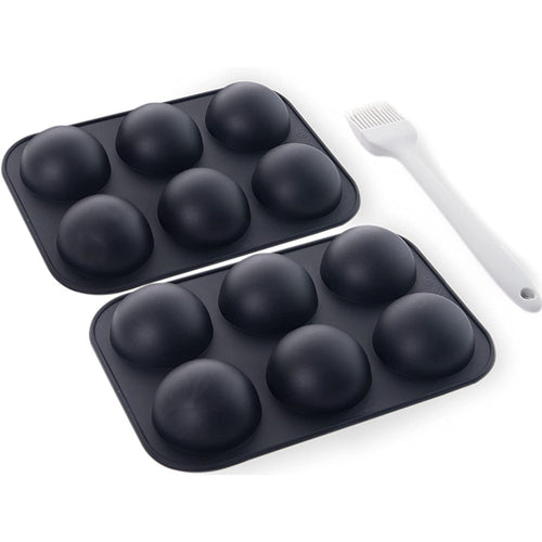 Silli Goose Silicone Sphere Baking Mold Set of 3 Includes 2 molds w/6 cavities &a bastin brush