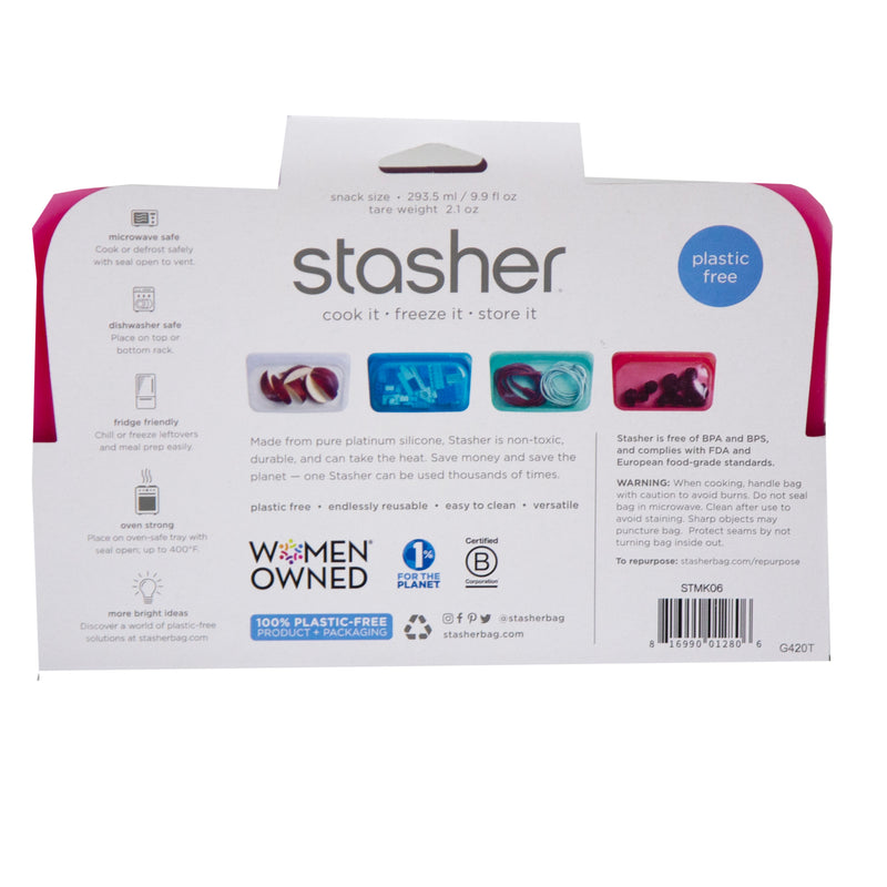 Load image into Gallery viewer, Stasher Snack Tray (4) Clear, (4) Aqua, (2) Raspberry, (2) Blueberry -SOLD As 12pc Display
