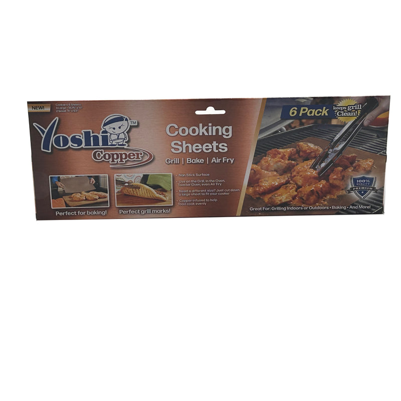 Load image into Gallery viewer, Yoshi™ Copper Grill &amp; Bake Sheets (6pk 4 Large, 2 Small) - 12 PC MASTER 2 INNERS OF 6

