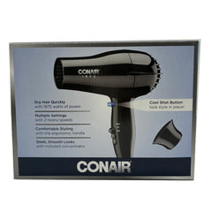 Conair 1875 W HAIRDRYER  BLACK  2-PK