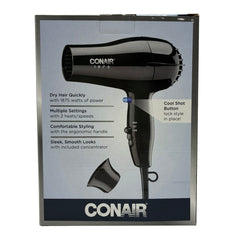 Conair 1875 W HAIRDRYER  BLACK  2-PK