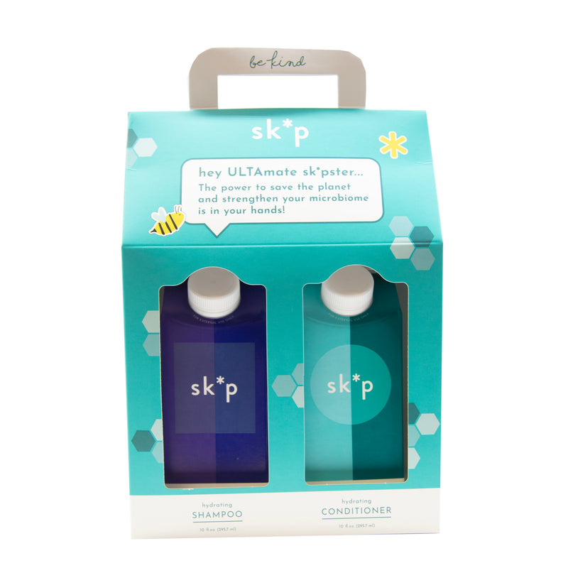 Load image into Gallery viewer, SKP Duo Kit Hydrating Shampoo 10 fl oz, Hydrating Conditioner 10 fl oz- SKP Duo Kit Balancing Face + Body Cleanser 10 fl oz , Face + Body Moisturizer 10 fl oz - 3 X Each Duo Kits
