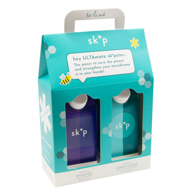 Load image into Gallery viewer, SKP Duo Kit Hydrating Shampoo 10 fl oz, Hydrating Conditioner 10 fl oz- SKP Duo Kit Balancing Face + Body Cleanser 10 fl oz , Face + Body Moisturizer 10 fl oz - 3 X Each Duo Kits
