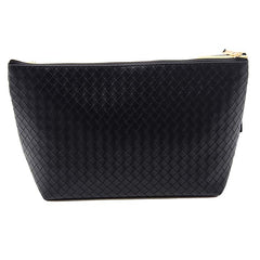 Jones NY -WOVEN TEXTURE PU TOP ZIP COSMETIC BAG