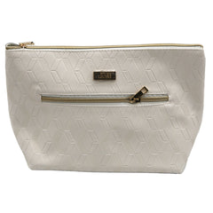 Jones NY -DEBOSSED DIAMOND PATTERN PU TOP ZIP COSMETIC BAG