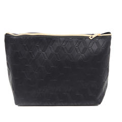 Jones NY -DEBOSSED DIAMOND PATTERN PU TOP ZIP COSMETIC BAG