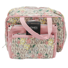 Jones NY -3-PC LOGO FLORAL PRINT AND BLUSH TRIO MIX COSMETIC BAG SET