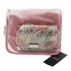 Jones NY -3-PC PVC AND LOGO FLORAL PRINT TRIO MIX COSMETIC BAG SET