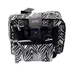 Jones NY -3-PC LOGO AND ZEBRA PATTERN NYLON WEEKENDER SET