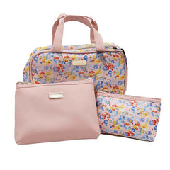 Jones NY -3-PC PINK FLORAL PATTERN NYLON AND PU WEEKENDER SET