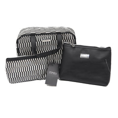 Jones NY -3-PC B/W JNY LOGO PATTERN NYLON AND PU WEEKENDER SET