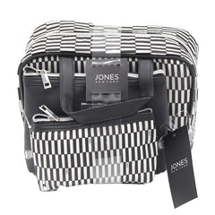 Jones NY -3-PC B/W JNY LOGO PATTERN NYLON AND PU WEEKENDER SET