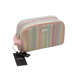 Jones NY -LOGO AND STRIPED PATTERN NYLON DOPP KIT