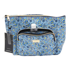 Jones NY -PAISLEY PATTERN NYLON FRONT EXTENDED POCKET TOP ZIP COSMETIC BAG