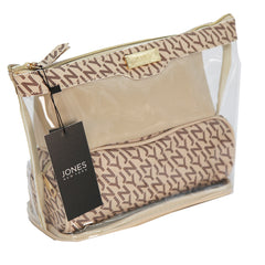 JONES NEW YORK - 3-PC LOGO PU, PVC NESTED TOP ZIP SET