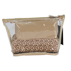 JONES NEW YORK - 3-PC LOGO PU, PVC NESTED TOP ZIP SET
