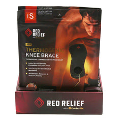 Red Relief - Size Small - Theromgenic Knee Brace - 1 knee brace - 6pc PDQ display