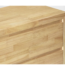 Silk & Snow - Nara Wooden Nightstand (Natural Rubberwood) - 2-Drawer