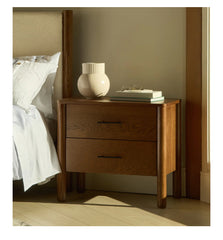 Silk & Snow - Tofino Wooden Nightstand (Walnut) - 2-Drawer