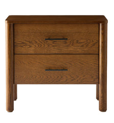 Silk & Snow - Tofino Wooden Nightstand (Walnut) - 2-Drawer