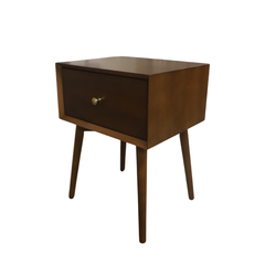 Silk & Snow - Mid-Century Modern Nightstand (Walnut)