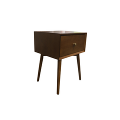 Silk & Snow - Mid-Century Modern Nightstand (Walnut)