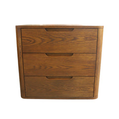 Silk & Snow - Bergen Wooden Nightstand (Walnut) - 3-Drawer