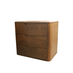 Silk & Snow - Bergen Wooden Nightstand (Walnut) - 3-Drawer