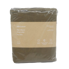 Silk & Snow - Flax Linen Flat Sheet - King (olive green)
