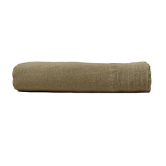 Silk & Snow - Flax Linen Flat Sheet - King (olive green)