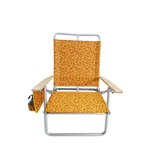 Bliss Folding Beach Chair w/ Carry Straps and Cup Holder - Amber Leaf