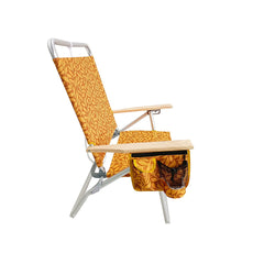 Bliss Folding Beach Chair w/ Carry Straps and Cup Holder - Amber Leaf