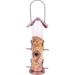 6 Port Plastic Bird Feeder - Antique Copper