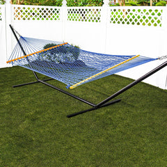 2 Person 60 Wide Recycled Cotton Rope Hammock : Blue