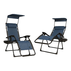 Bliss 2 Chairs In 1 Box 26in Gravity Free Recliners with Pillow, Canopy, Tray