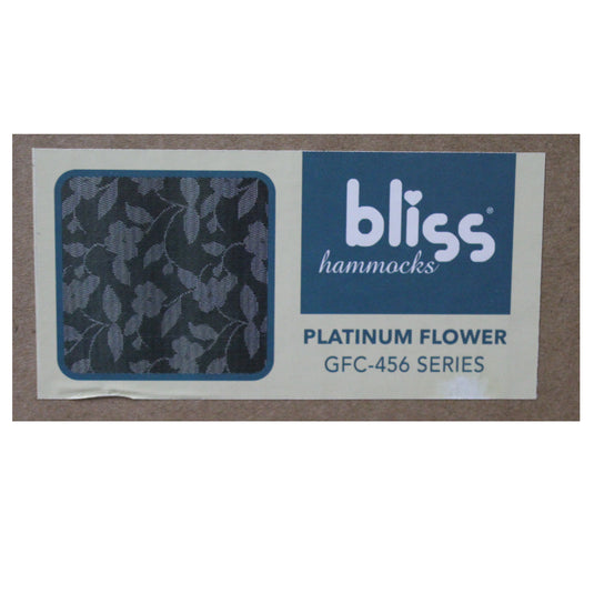 Bliss 30" gravity free recliner w/pillow,canopy&side tray,platinum flower ,black frameipsum