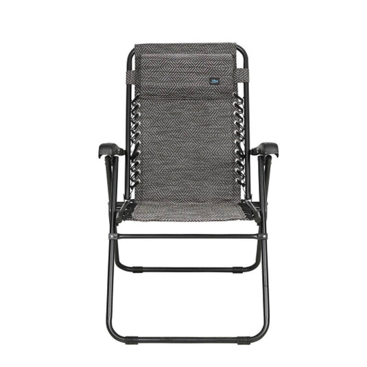 Bliss Reclinable Sling Patio Cahir W/ Pillow - Diamond Jacquard - Black Fram