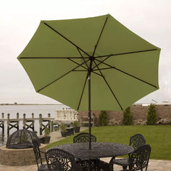 9' Aluminum Umbrella With Crank And Tilt - Sage Green