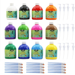 12 Tempera Paint Bottles - 500 ml