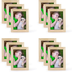 Unfinished Wood Picture Frames 12 Pack 6 x 4 inch Kickstand