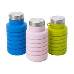Collapsible Water Bottle 12fl Assorted Colors (4) Blue UPC # 810081484701- (4) Green UPC # 810081484695 ( 4) Purple UPC # 810081484688