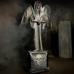 HAUNTED HILL FARM - 5.5-FT. ANIMATRONIC HAUNTED ANGEL STATUE