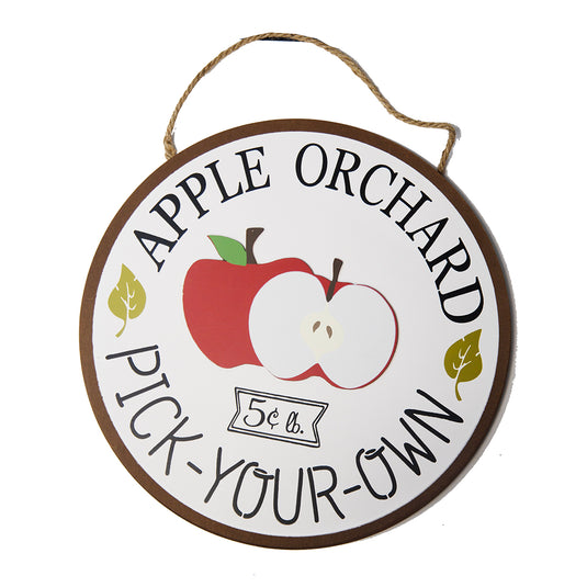 Hanging Wooden Red Apple 16"