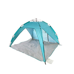 POP UP BEACH TENT 8FT X 8FT X 5FT - LIGHT BLUE & TEAL