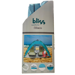 POP UP BEACH TENT 8FT X 8FT X 5FT - LIGHT BLUE & TEAL